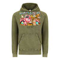 Vintage Olive Happy Easter Animal Farm Truck Vintage Hoodie - CowhideDigitalArt