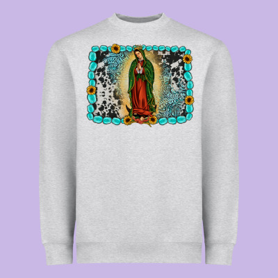 Gemstone Our Lady Of Guadalupe Heavyweight Sweatshirt Designed By Jahusdesignshop
