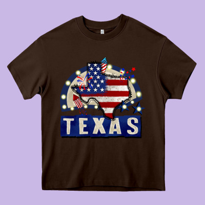 Texas 4th Of July Heavy Core Tee Designed By Cowgirlartshop