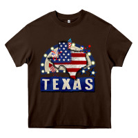 Chocolate Brown texas 4th of july Heavy Core Tee - CowGirlArtShop