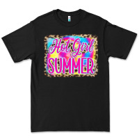 Black Hot Girl Summer Tie Dye Leopard Premium Tee - CowCowDesign