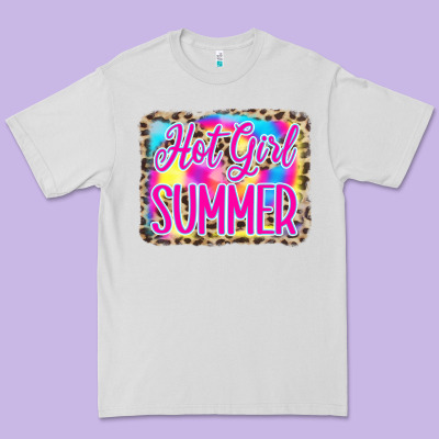 Hot Girl Summer Tie Dye Leopard Premium Tee Designed By Cowcowdesign