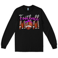 Black Football Mom Long Sleeve Tee - CowhideDigitalArt