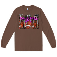 Chestnut Football Mom Long Sleeve Tee - CowhideDigitalArt