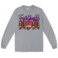 Heather Grey Football Mom Long Sleeve Tee - CowhideDigitalArt
