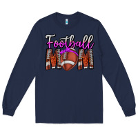 Navy Football Mom Long Sleeve Tee - CowhideDigitalArt