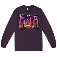 Plum Football Mom Long Sleeve Tee - CowhideDigitalArt