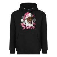 Black pink christmas african american santa believe Heavyweight Hoodie - RanaPortraitStore