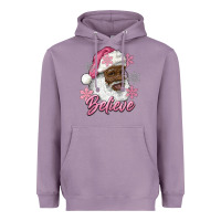 Lavender pink christmas african american santa believe Heavyweight Hoodie - RanaPortraitStore