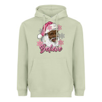 Matcha pink christmas african american santa believe Heavyweight Hoodie - RanaPortraitStore
