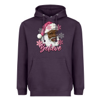 Plum pink christmas african american santa believe Heavyweight Hoodie - RanaPortraitStore