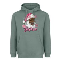 Sage pink christmas african american santa believe Heavyweight Hoodie - RanaPortraitStore