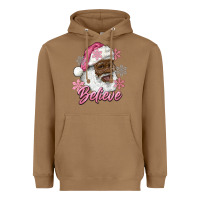 Toasted Coconut pink christmas african american santa believe Heavyweight Hoodie - RanaPortraitStore