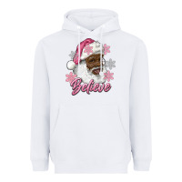 White pink christmas african american santa believe Heavyweight Hoodie - RanaPortraitStore