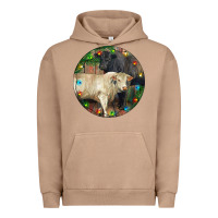 Pigment Burro Christmas Charolais Bull And Black Angus Bull Urban Hoodie - RanaPortraitStore