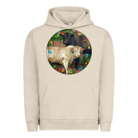 Pigment French Oak Christmas Charolais Bull And Black Angus Bull Urban Hoodie - RanaPortraitStore