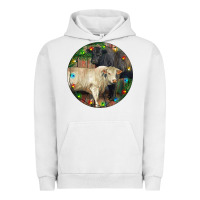 Pigment Lunar Rock Christmas Charolais Bull And Black Angus Bull Urban Hoodie - RanaPortraitStore