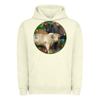 Pigment Pistachio Christmas Charolais Bull And Black Angus Bull Urban Hoodie - RanaPortraitStore