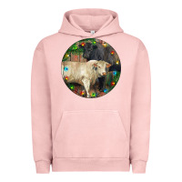 Pigment Salmon Christmas Charolais Bull And Black Angus Bull Urban Hoodie - RanaPortraitStore