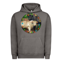 Pigment Tornado Christmas Charolais Bull And Black Angus Bull Urban Hoodie - RanaPortraitStore