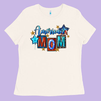 American Mom 4th Of July Ladies Tee Designed By Fadigitalartstudio