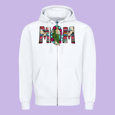San Judas Mom Zipper Hoodie Designed By Jahusdesignshop