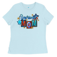 Baby Blue American mom 4th of july Ladies Tee - FaDigitalArtStudio