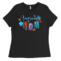 Black American mom 4th of july Ladies Tee - FaDigitalArtStudio