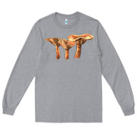 Heather Grey Lactarius Rufus Mushroom Illustrations Long Sleeve Tee - LillyAllenDesigns