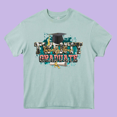 Twenty Twenty Four Graduate Heavy Core Tee Designed By Cowgirlartshop
