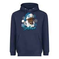 Navy winter christmas african american santa believe Heavyweight Hoodie - RanaPortraitStore