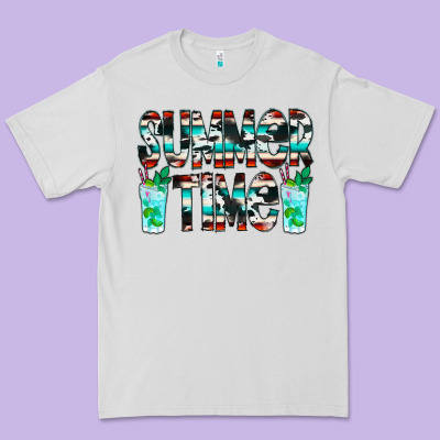 Summer Time Cowhide Serape Premium Tee Designed By Cowcowdesign
