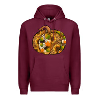 Burgundy leopard cowhide sunflower pumpkin Premium Hoodie - Jasminsmagicworld