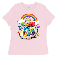 Bubblegum Pink its okay to say gay pride Ladies Tee - FaDigitalArtStudio