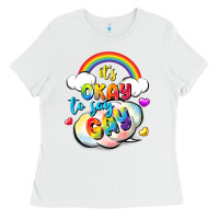 White its okay to say gay pride Ladies Tee - FaDigitalArtStudio