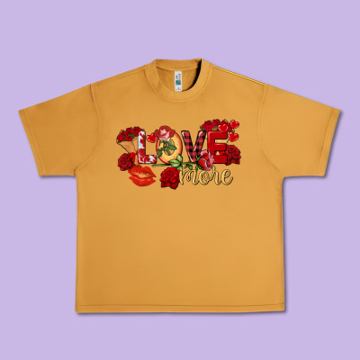 Love More Valentine's Day Urban Heavy Tee Designed By Fadigitalartstudio