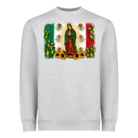 Heather Grey mexican flag our lady of guadalupe Heavyweight Sweatshirt - JahusDesignShop