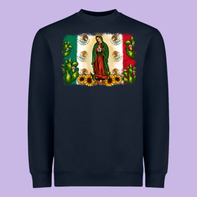 Mexican Flag Our Lady Of Guadalupe Heavyweight Sweatshirt Designed By Jahusdesignshop