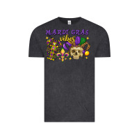 Vintage Black mardi gras vibes skull Vintage Tee - FaDigitalArtStudio