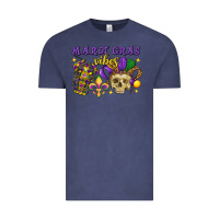Vintage Denim mardi gras vibes skull Vintage Tee - FaDigitalArtStudio