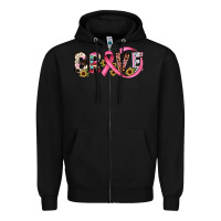 Black brave cancer awareness ribbon Zipper Hoodie - JahusDesignShop