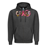 Charcoal Heather brave cancer awareness ribbon Zipper Hoodie - JahusDesignShop
