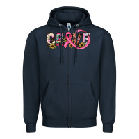 Navy brave cancer awareness ribbon Zipper Hoodie - JahusDesignShop