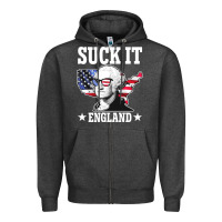 Charcoal Heather funny george washington suck it england Zipper Hoodie - DesigneFamous