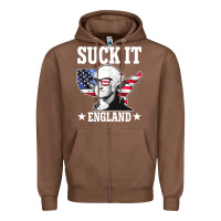 Chestnut funny george washington suck it england Zipper Hoodie - DesigneFamous