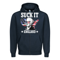 Navy funny george washington suck it england Zipper Hoodie - DesigneFamous