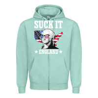 Seafoam funny george washington suck it england Zipper Hoodie - DesigneFamous