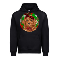 Black Christmas Toy Poodle Urban Hoodie - RanaPortraitStore