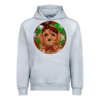 Heather Grey Christmas Toy Poodle Urban Hoodie - RanaPortraitStore