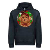 Navy Christmas Toy Poodle Urban Hoodie - RanaPortraitStore